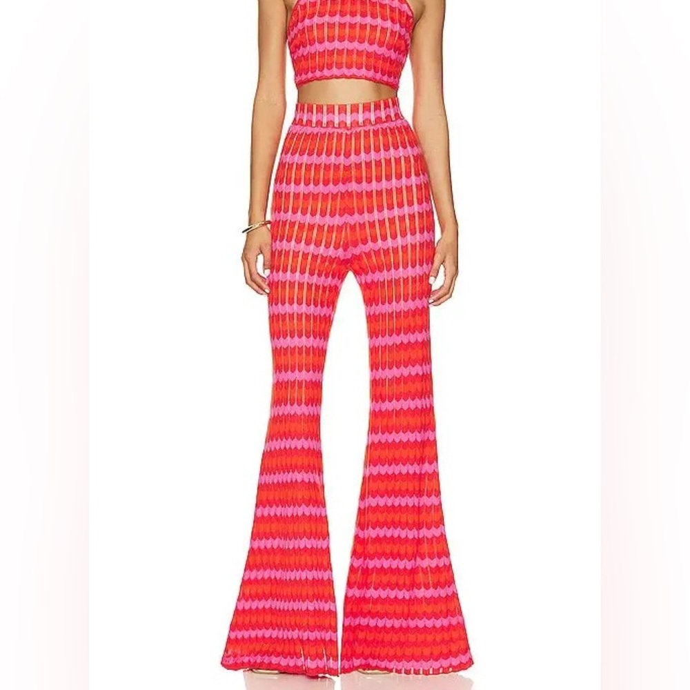 Show Me Your Mumu Susie Flare Pants In Red Orange Paradise Island